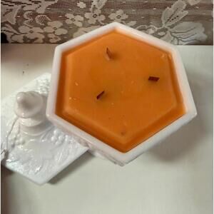 VTG Milk Glass Candle Slow Burn Breath of Rosemary